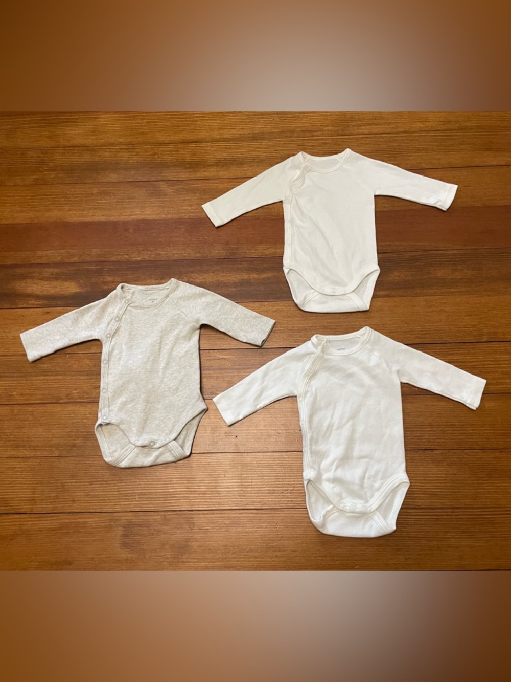 Petit Bateau Neutral Long-Sleeve Baby Bodysuits - White & Cream Tones